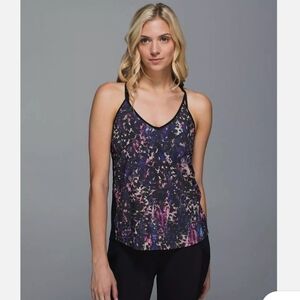 Lululemon Breezy Singlet Floral/Black Tank Top